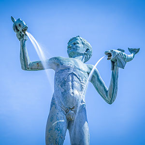 Boy water fountain statue