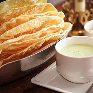 Food photography - papadums at Rajdoot