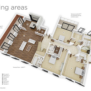 3D Floor plan for St. Paul's Chambers penthouse