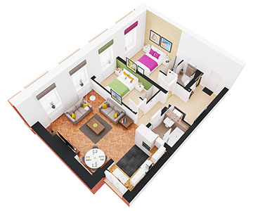 Tabor House 3D Floor Plan