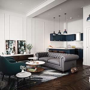 3D visualisation of a Malmaison style bathroom