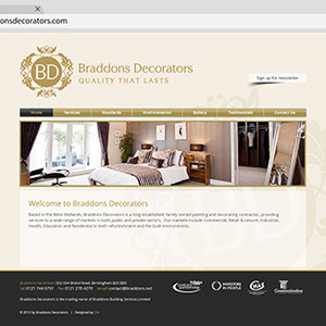 Website design for Braddons Decorators