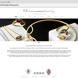 Website design for Rhiannon Lewis Jewellery