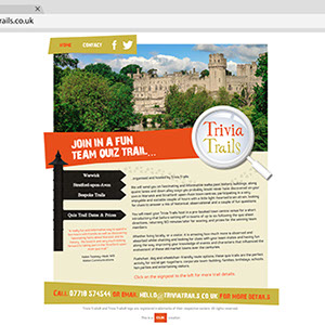 Website design for Trivia Trails